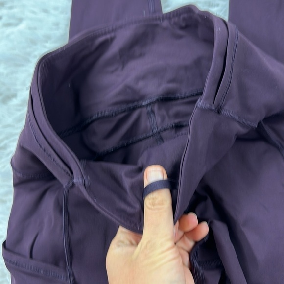 Lululemon Fast & Free 7/8 Tight II *Nulux 25" Black Cherry - Picture 2 of 5